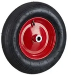 Relaxdays Luftbereiftes Schubkarrenrad 4.80 4.00-8 Rot,Schwarz
