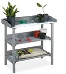 Relaxdays Pflanztisch Holz grau Grau