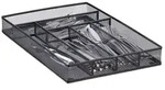 Relaxdays Besteckkasten Metallgeflecht L Schwarz