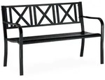 Relaxdays Gartenbank aus Metall Schwarz
