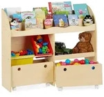 Relaxdays Kinderregal f&uuml;r Spielzeug Hellbraun