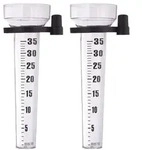 Relaxdays Regenmesser 2er Set Schwarz,Transparent