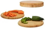 Relaxdays Fr&uuml;hst&uuml;cksbrettchen Set 25 cm Hellbraun