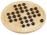 Relaxdays Holz Solitaire Spiel Hellbraun,Schwarz