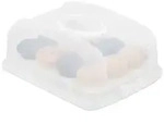 Relaxdays Kuchenbox rechteckig Wei&szlig;,Transparent