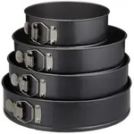 Relaxdays 4-teiliges Springform Set Schwarz,Silber