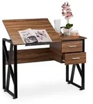 Relaxdays Schreibtisch neigbar Braun,Schwarz