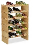 Relaxdays Stapelbares Weinregal aus Bambus Hellbraun