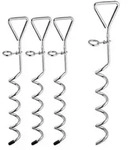 Relaxdays Spiralhering Stahl 4er Set Silber