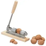 Relaxdays Retro Nussknacker Holz Hellbraun,Silber