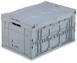 Relaxdays Transportbox 60 L mit Deckel Grau
