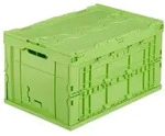 Relaxdays Transportbox 60 L mit Deckel Gr&uuml;n
