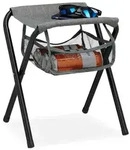 Relaxdays Campinghocker faltbar mit Tasche Grau