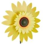 Relaxdays Windrad Blume f&uuml;r Garten Gelb,Gr&uuml;n,Schwarz