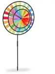 Relaxdays 2 x Windrad Regenbogen Gelb,Rot,Schwarz