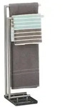 Relaxdays Freistehender Handtuchhalter PIERRE Anthrazit,Silber