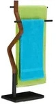 Relaxdays Handtuchhalter stehend Braun,Schwarz