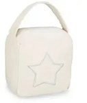 Relaxdays 4 x T&uuml;rstopper Sack Stern beige Wei&szlig;,Creme
