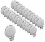 Relaxdays Klebehaken 24er Set Edelstahl Silber