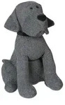 Relaxdays Stoff T&uuml;rstopper Hund Schwarz,Grau