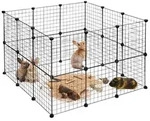 Relaxdays Freilaufgehege Gitter Schwarz