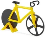 Relaxdays Fahrrad Pizzaschneider Gelb,Schwarz