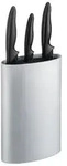 Relaxdays Messerblock oval Schwarz,Silber