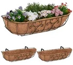 Relaxdays Blumenkasten Balkon 3er Set Dunkelbraun,Hellbraun