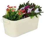 Relaxdays Blumenkasten Metall Creme