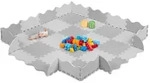 Relaxdays 36-teilige Puzzlematte mit Rand Wei&szlig;,Grau