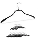 Relaxdays 60 x Anzug Kleiderb&uuml;gel schwarz Schwarz,Silber