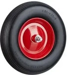 Relaxdays Schubkarrenrad aus Vollgummi mit Achse Rot,Schwarz