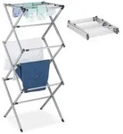 Relaxdays W&auml;schest&auml;nder klappbar & ausziehbar Schwarz,Grau