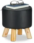 Relaxdays Hocker Kunstleder Hellbraun,Schwarz