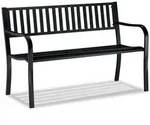 Relaxdays Gartenbank mit Metallstreben Schwarz