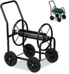 Relaxdays Schlauchwagen Metall schwarz Schwarz