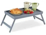 Relaxdays Betttablett Bambus grau Grau