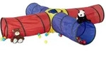 Relaxdays Gro&szlig;er Spieltunnel mit 4 R&ouml;hren Blau,Gelb,Rot