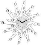 Relaxdays Wanduhr XL mit Glitzer Silber