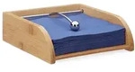 Relaxdays Serviettenhalter aus Bambusholz Hellbraun,Silber