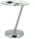 Relaxdays Kaffeetisch Glas und Metall Silber,Transparent
