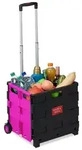 Relaxdays Einkaufstrolley klappbar Pink,Schwarz