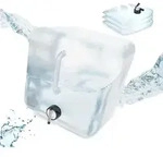 Relaxdays Faltbarer Wasserkanister im 4er Set Schwarz,Transparent