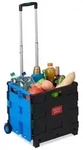 Relaxdays Einkaufstrolley klappbar Blau,Schwarz