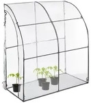 Relaxdays Begehbares Tomatengew&auml;chshaus mit Folie Schwarz,Transparent