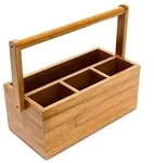Relaxdays Schreibtisch Organizer Bambus 4 F&auml;cher Hellbraun