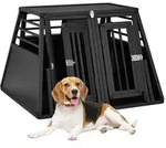 Relaxdays Hundebox Auto mit Trennwand Schwarz