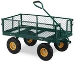 Relaxdays Handwagen f&uuml;r den Garten Dunkelgr&uuml;n,Gelb,Schwarz