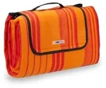 Relaxdays Picknickdecke 200x200cm orange gestreift Orange,Rot
