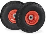 Relaxdays Sackkarrenrad PU 2er Set 4.1/3.5-4 Rot,Schwarz